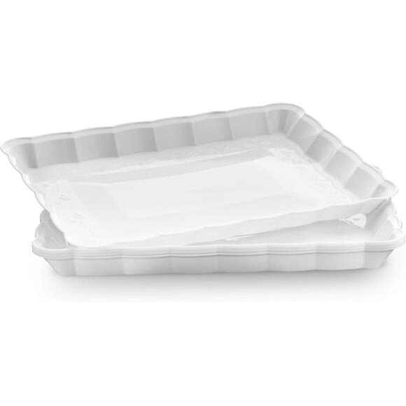 Plasticpro Plastic Serving Trays - Serving Platters Rectangle 9X13 Disposable - Picture 3 of 7